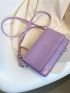 Mini Crocodile Embossed Flap Square Bag