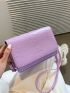 Mini Crocodile Embossed Flap Square Bag