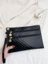 Artificial Patent Leather Stitch Detail Square Bag