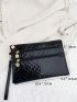 Artificial Patent Leather Stitch Detail Square Bag