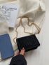 Mini Rhinestone Decor Flap Square Bag