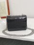 Mini Crocodile Embossed Chain Flap Square Bag