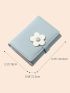 Flower Decor Snap Button Small Wallet