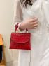 Mini Crocodile Embossed Chain Flap Square Bag, Mothers Day Gift For Mom