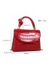 Mini Crocodile Embossed Chain Flap Square Bag, Mothers Day Gift For Mom