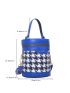 Mini Bucket Bag Houndstooth Pattern