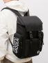 Men Letter Graphic Release Buckle Decor Satchel Backpack