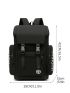 Men Letter Graphic Release Buckle Decor Satchel Backpack
