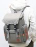 Men Letter Graphic Release Buckle Decor Satchel Backpack