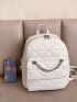 Quilted Chain Decor Functional Backpack