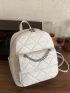 Quilted Chain Decor Functional Backpack