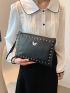 Studded & Butterfly Decor Square Bag