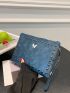 Butterfly & Studded Decor Square Bag