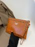 Butterfly & Studded Decor Square Bag