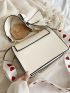 Mini Heart Graphic Flap Square Bag