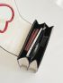 Mini Heart Graphic Flap Square Bag
