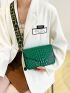 Small Flap Square Bag Geometric Embossed PU