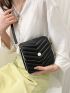 Mini Chevron Pattern Flap Square Bag