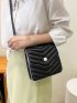 Mini Chevron Pattern Flap Square Bag
