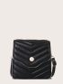 Mini Chevron Pattern Flap Square Bag