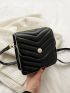 Mini Chevron Pattern Flap Square Bag