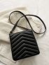 Mini Chevron Pattern Flap Square Bag