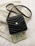 Mini Chevron Pattern Flap Square Bag