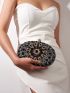 Mini Allover Rhinestone Decor Chain Box Bag