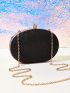 Mini Allover Rhinestone Decor Chain Box Bag