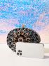 Mini Allover Rhinestone Decor Chain Box Bag
