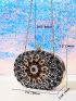 Mini Allover Rhinestone Decor Chain Box Bag