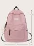 Letter Patch Decor Functional Backpack Without Bag Charm
