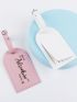 2pcs Couple Metallic Slogan Graphic Luggage Tag