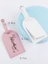 2pcs Couple Metallic Slogan Graphic Luggage Tag