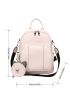 Minimalist Classic Backpack With Rhinestone Decor Coin Purse