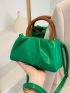 Minimalist Snap Button Ruched Bag