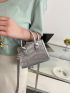 Mini Crocodile Embossed Square Bag