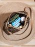 Metal Decor Braided Detail Square Bag