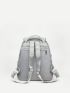 Metal Decor Flap Backpack With Coin Purse