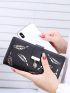 Metal Decor Leaf Graphic Long Wallet
