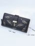 Metal Decor Leaf Graphic Long Wallet