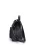 Horsebit Decor Litchi Embossed Flap Backpack