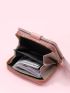 Metal Feather Decor Small Wallet