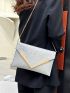 Metal Decor Chain Flap Square Bag
