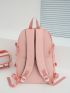 Letter Patch Decor Functional Backpack
