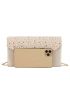 Rhinestone Decor Ruched Detail Square Bag