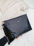 Stitch Detail Pocket Front Design Square Bag