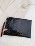 Stitch Detail Pocket Front Design Square Bag