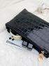 Crocodile Embossed Square Bag