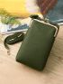 Kiss Lock Litchi Embossed Phone Wallet